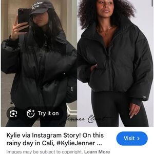 Set active puffer jacket in green size small. As seen on Kylie Jenner